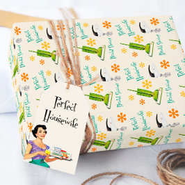 Perfekt hemmafru Retro bröllopsinpackningspapper Presentpapper