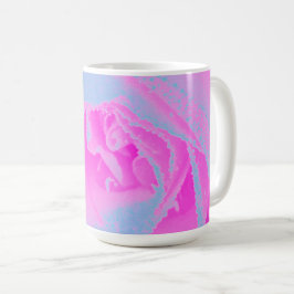 Perfekt het rosa och ljusblå rosdetalj kaffemugg