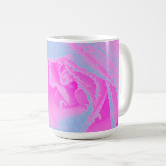 Perfekt het rosa och ljusblå rosdetalj kaffemugg (Framsida höger)