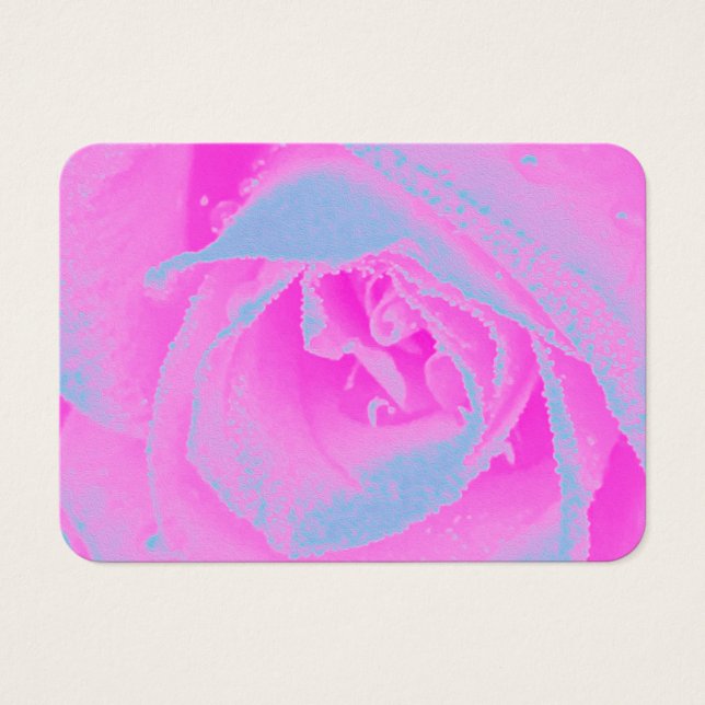 Perfekt het rosa och ljusblå rosdetalj visitkort (Framsidan)