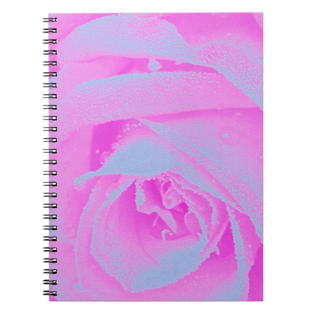 Perfekt het rosa och ljusblå rosendetalj anteckningsbok (Framsidan)