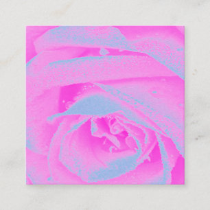 Perfekt het rosa och ljusblå rosendetalj fyrkantigt visitkort