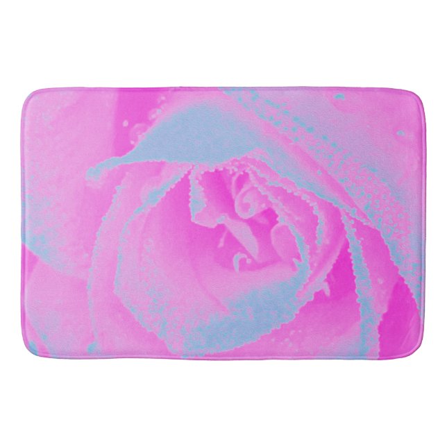 Perfekt het rosa och ljusblå rosett detalj badrumsmatta (Framsidan)