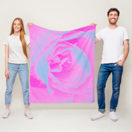 Perfekt het rosa och ljusblå rosett detalj fleecefilt