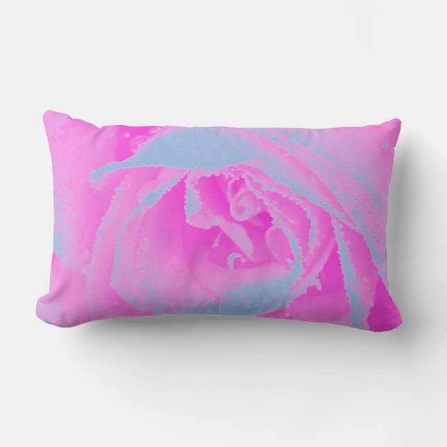 Perfekt het rosa och ljusblå rosett detalj lumbarkudde (Framsida)