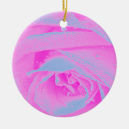 Perfekt het rosa och ljusblå rosettdekoration julgransprydnad keramik