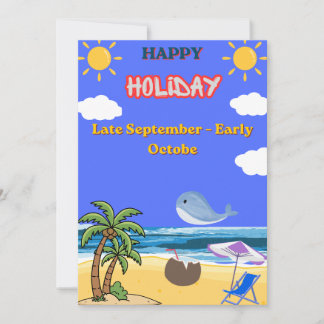 🏖️ Perfekt höststrandutflykt | Sent september Julkort