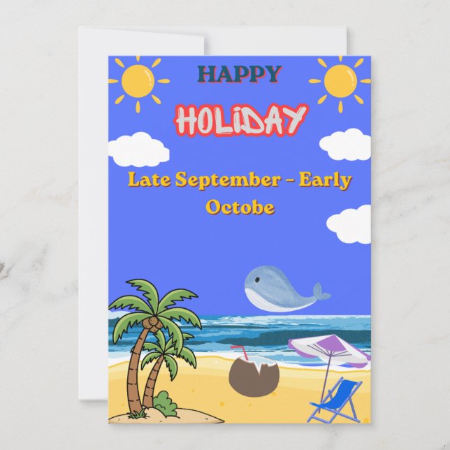 🏖️ Perfekt höststrandutflykt | Sent september  Julkort (Framsida)