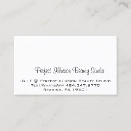 Perfekt Illusion Beauty Studio Services Black Whit Visitkort