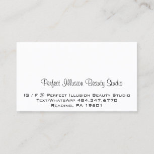 Perfekt Illusion Beauty Studio Services Black Whit Visitkort