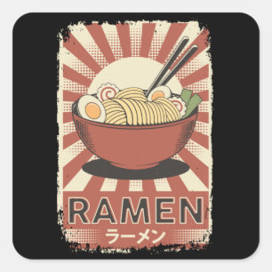 Perfekt Japansk Ramen Food Ramen Älskare Fyrkantigt Klistermärke