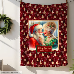 Perfekt jul Blanket Mr & Mrs Claus Helgdag Fleecefilt