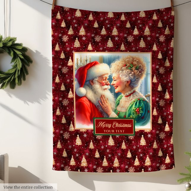 Perfekt jul Blanket Mr & Mrs Claus Helgdag Fleecefilt (Perfect Christmas Blanket Mr & Mrs Claus Holiday Gift)