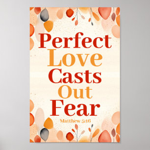 Perfekt kärlek är rädd för Boho Christian Art Poster