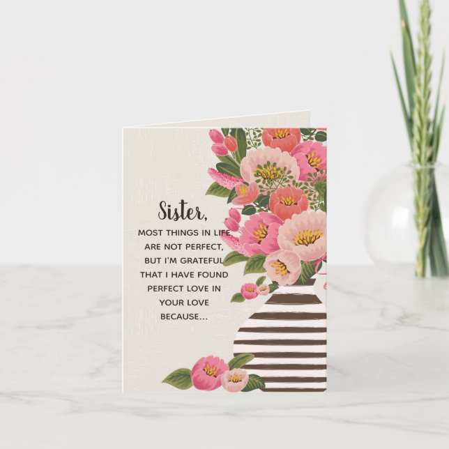 Perfekt Kärlek i Kärlek-Mors dag-kortets syster Tack Kort (Framsida)