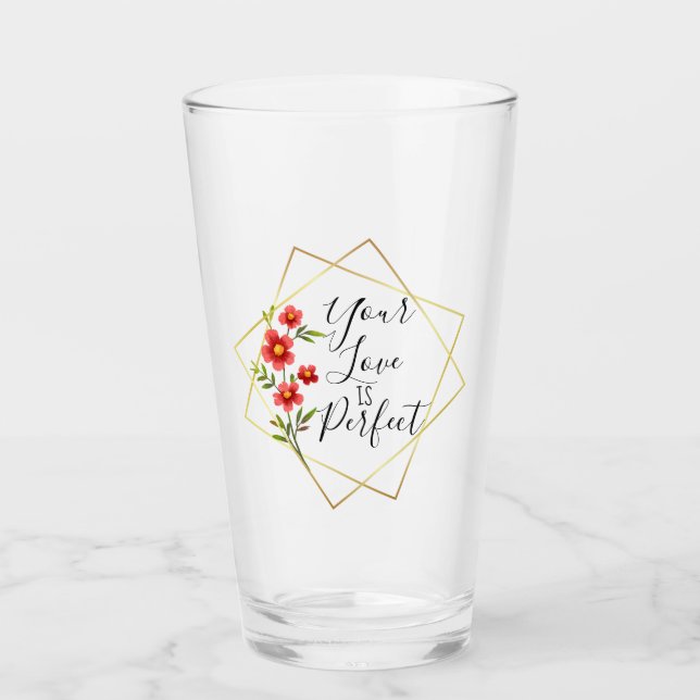 Perfekt kärlek Latte-mugg Glaskopp (Framsida)