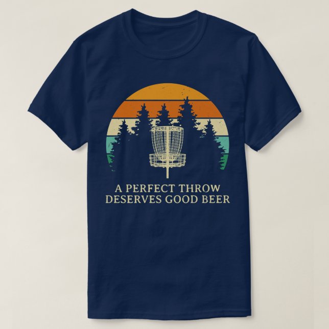 Perfekt kast förtjänar bra öl Disc Golf Drickande T Shirt (Design framsida)