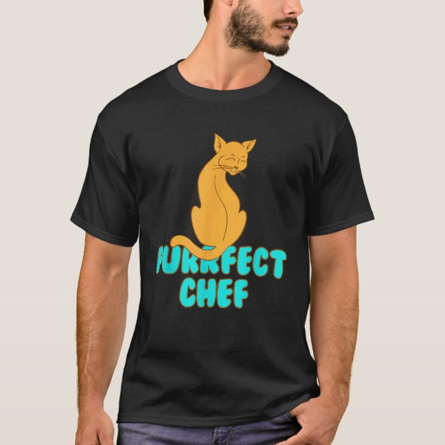 Perfekt kocktröja gul katt jamar päls t shirt (Framsida)