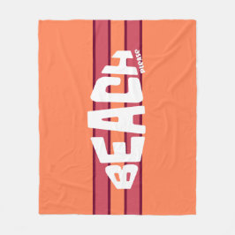 Perfekt korall och Rosa stripe Fleecefilt