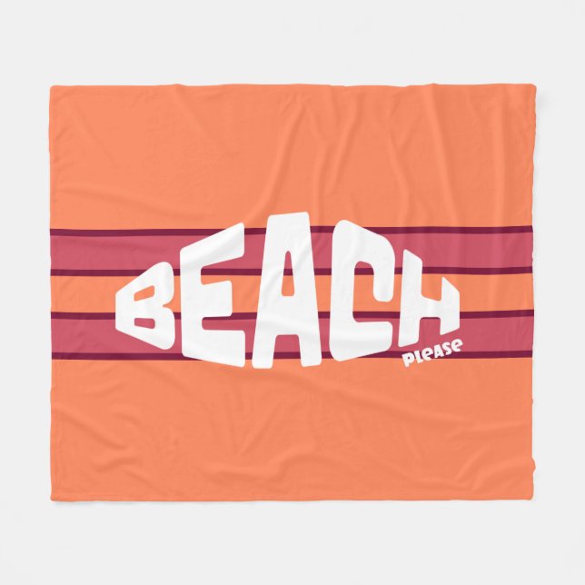 Perfekt korall och Rosa stripe Fleecefilt (Framsidan (Horisontell))