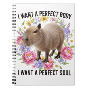 Perfekt Kropp Perfekt Själ Söt Capybara Mental Häl Anteckningsbok