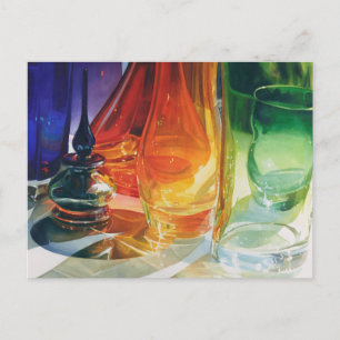 "Perfekt Kurvor" Art Glass Watercolor Vykort
