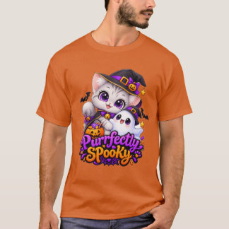 Perfekt läskig Halloween-katt Mörk T-shirt