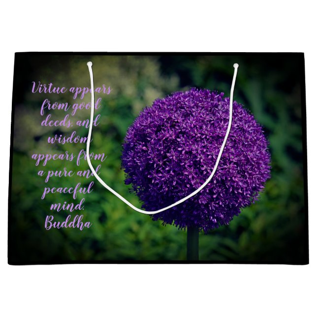 Perfekt Lila Allium Flower Motivering Quote (Framsidan)