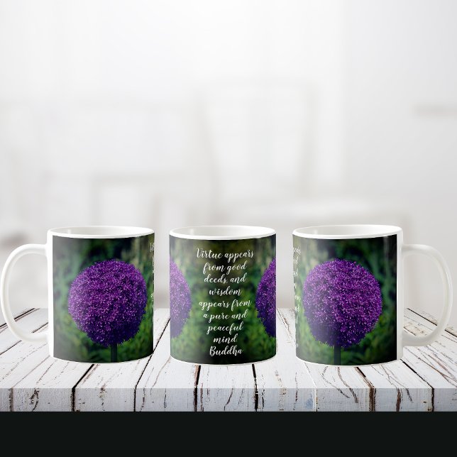 Perfekt Lila Allium Flower Motivering Quote Kaffemugg (Skapare uppladdad)