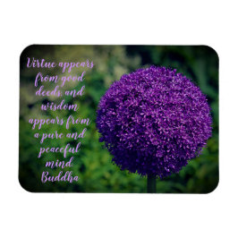 Perfekt Lila Allium Flower Motivering Quote Magnet