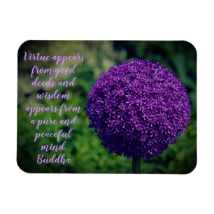 Perfekt Lila Allium Flower Motivering Quote Magnet