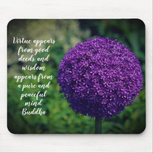 Perfekt Lila Allium Flower Motivering Quote Musmatta