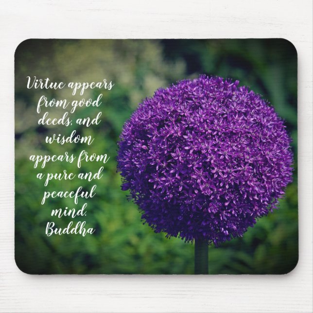 Perfekt Lila Allium Flower Motivering Quote Musmatta (Framsidan)