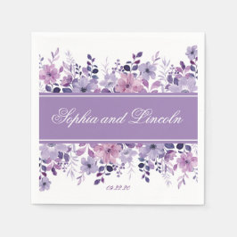 Perfekt Lila Bröllop Blommigt Pappersservett