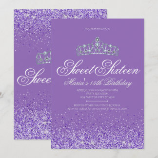 Perfekt lila glitter, Sweet 16-inbjudningar Inbjudningar