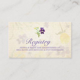 Perfekt Lila Pansies Bröllop-registerkort Tilläggskort