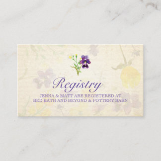 Perfekt Lila Pansies Bröllop-registerkort Tilläggskort