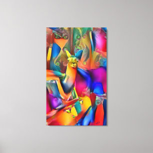 Perfekt Llama Ride Abstrakt Oil on Canvas