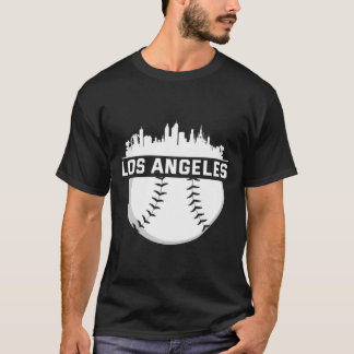 Perfekt Los Angeles City Skyline Baseball Designad T Shirt