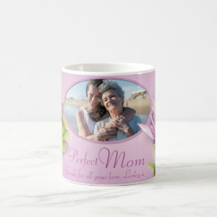 Perfekt mamma lily foto och barn namn mugg