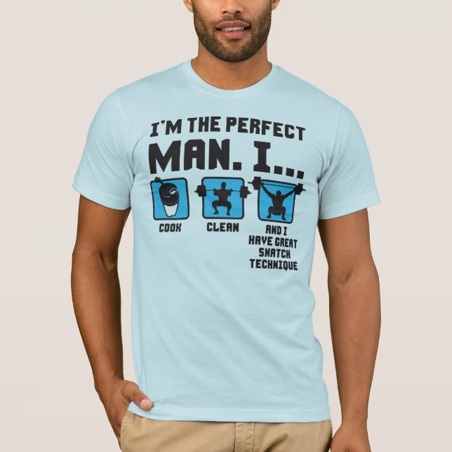 Perfekt Man - Funny Weightlift Gym Tee (Framsida)