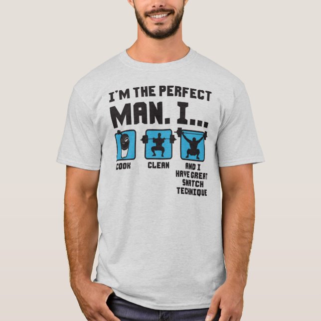 Perfekt man - rolig Weightliftingidrottshall T-shirt (Framsida)