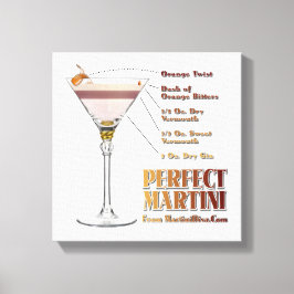 Perfekt Martini Cocktail Recipe 12x12-Kanvastryck Canvastryck