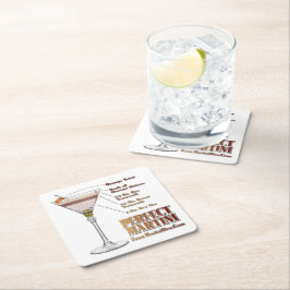 Perfekt Martini Cocktailrecept Konst Underlägg Papper Kvadrat