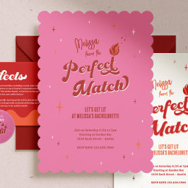 Perfekt Match Bachelorette Party Inbjudningar