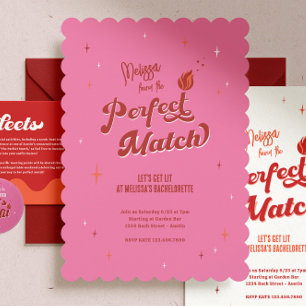 Perfekt Match Bachelorette Party Inbjudningar