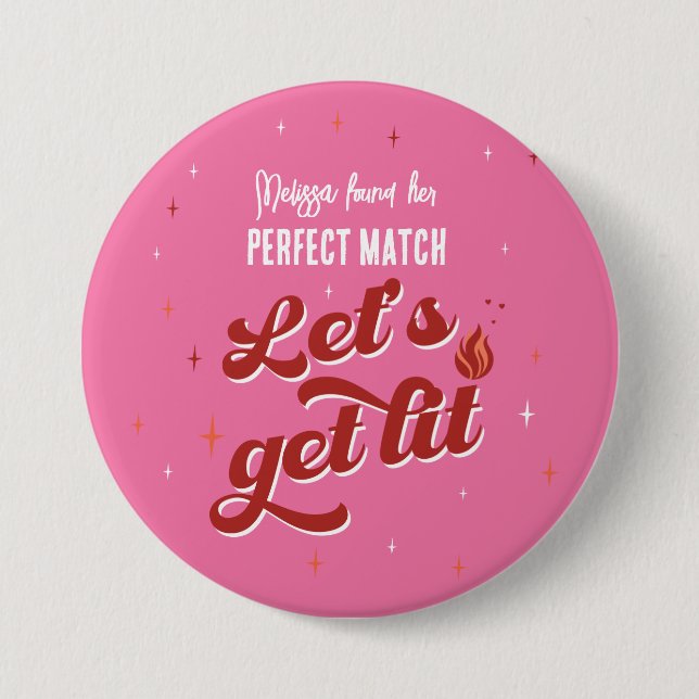 Perfekt Match Bachelorette Party Knapp (Framsida)