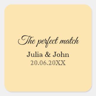 Perfekt Match Bröllopslåda – Premium Edition Fyrkantigt Klistermärke
