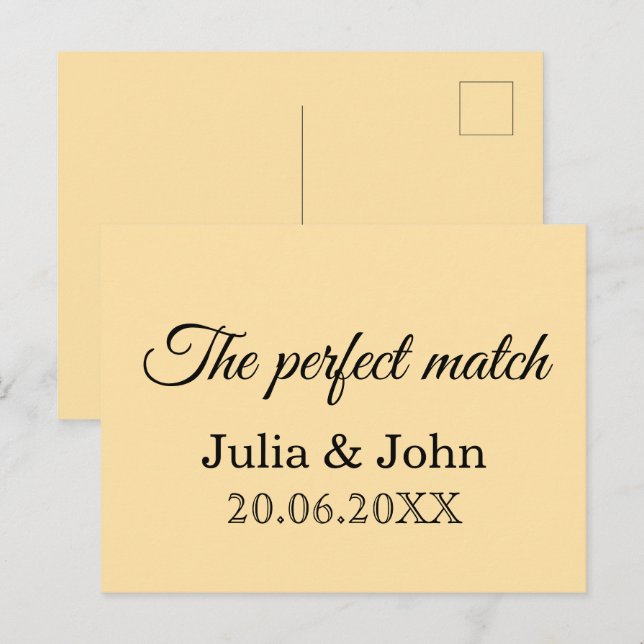 Perfekt Match Bröllopslåda – Premium Edition Vykort (Fram/baksida)