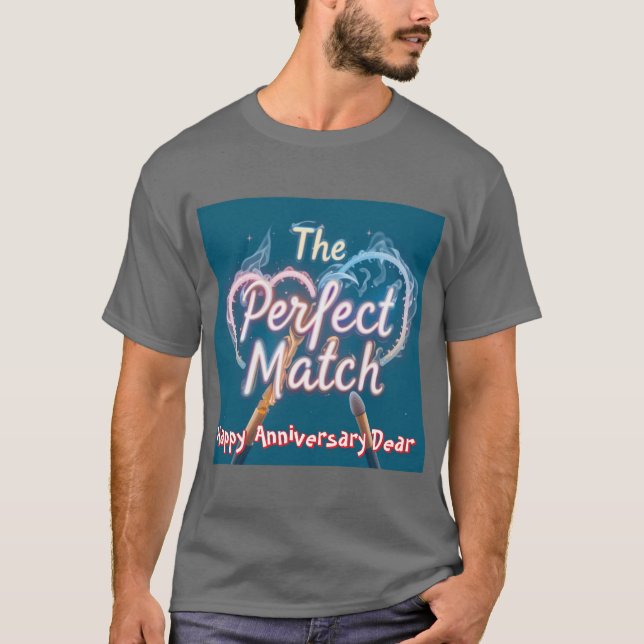 Perfekt Match Burning Hearts Manar Tshirt T Shirt (Framsida)